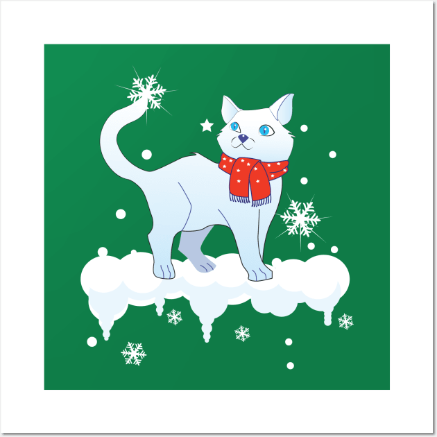 The Winter Cat Wall Art by emma17